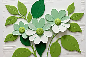 油画花卉立体清新素材