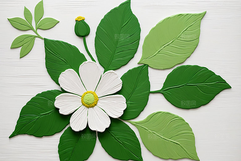 油画花卉立体彩色素材