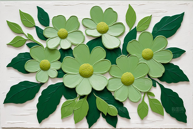 油画花卉手绘立体素材