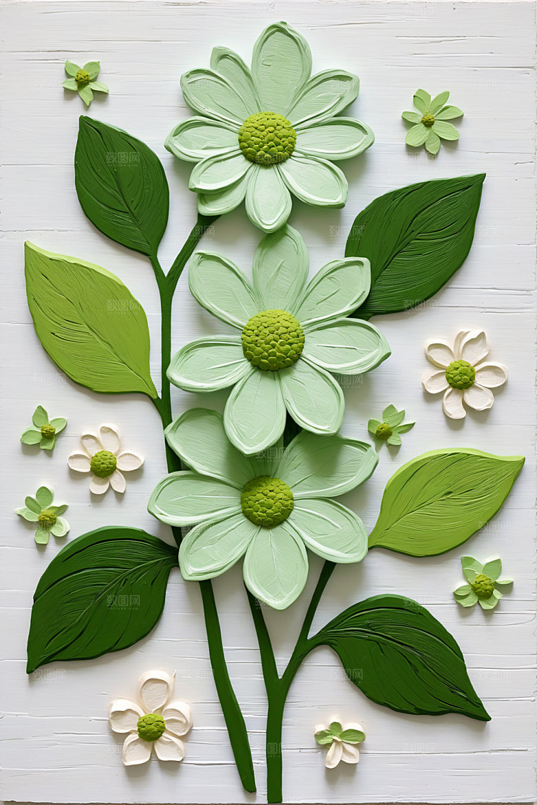 油画花卉清新高清素材