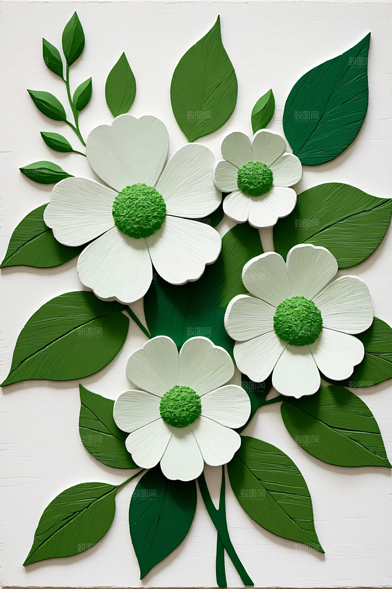 油画花卉清新手绘素材
