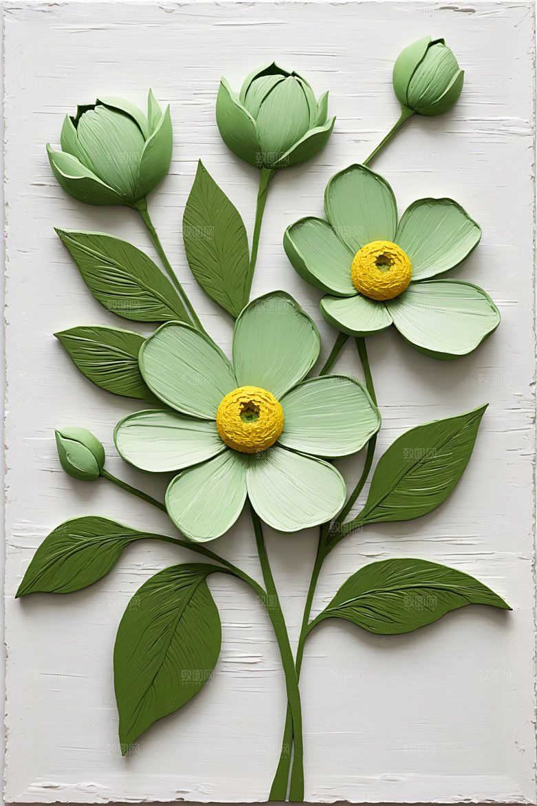油画花卉涂抹高清素材