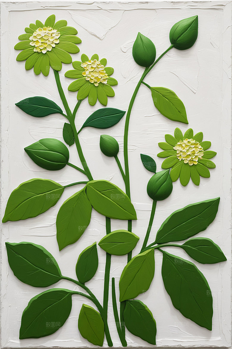 油画花卉颜料立体素材