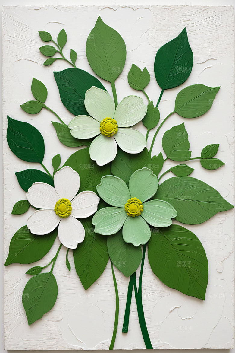 油画花卉唯美彩色素材