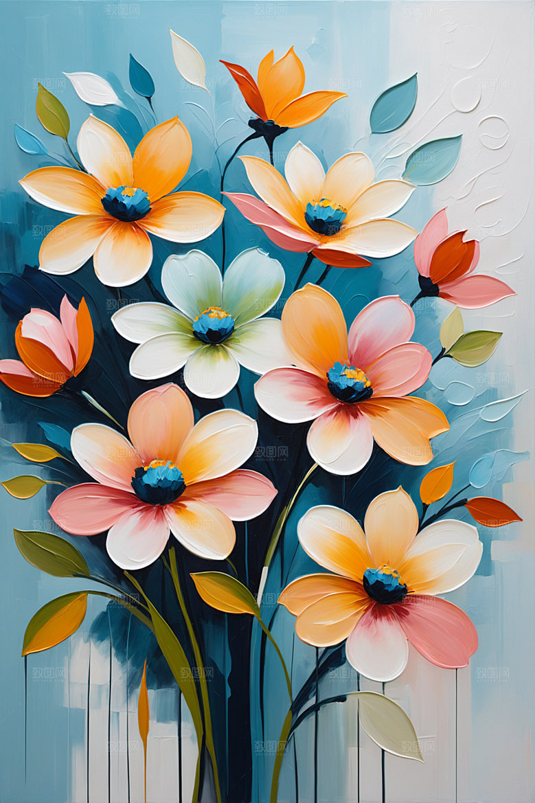 油画花卉高清清新素材