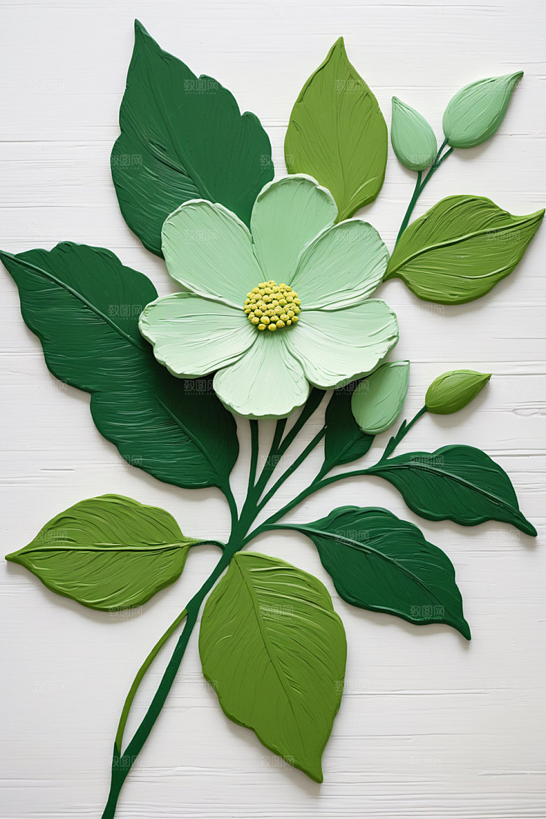 油画花卉清新艺术素材