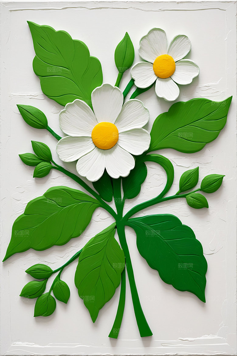 油画花卉涂抹手绘素材