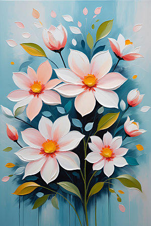 油画花卉艺术唯美素材