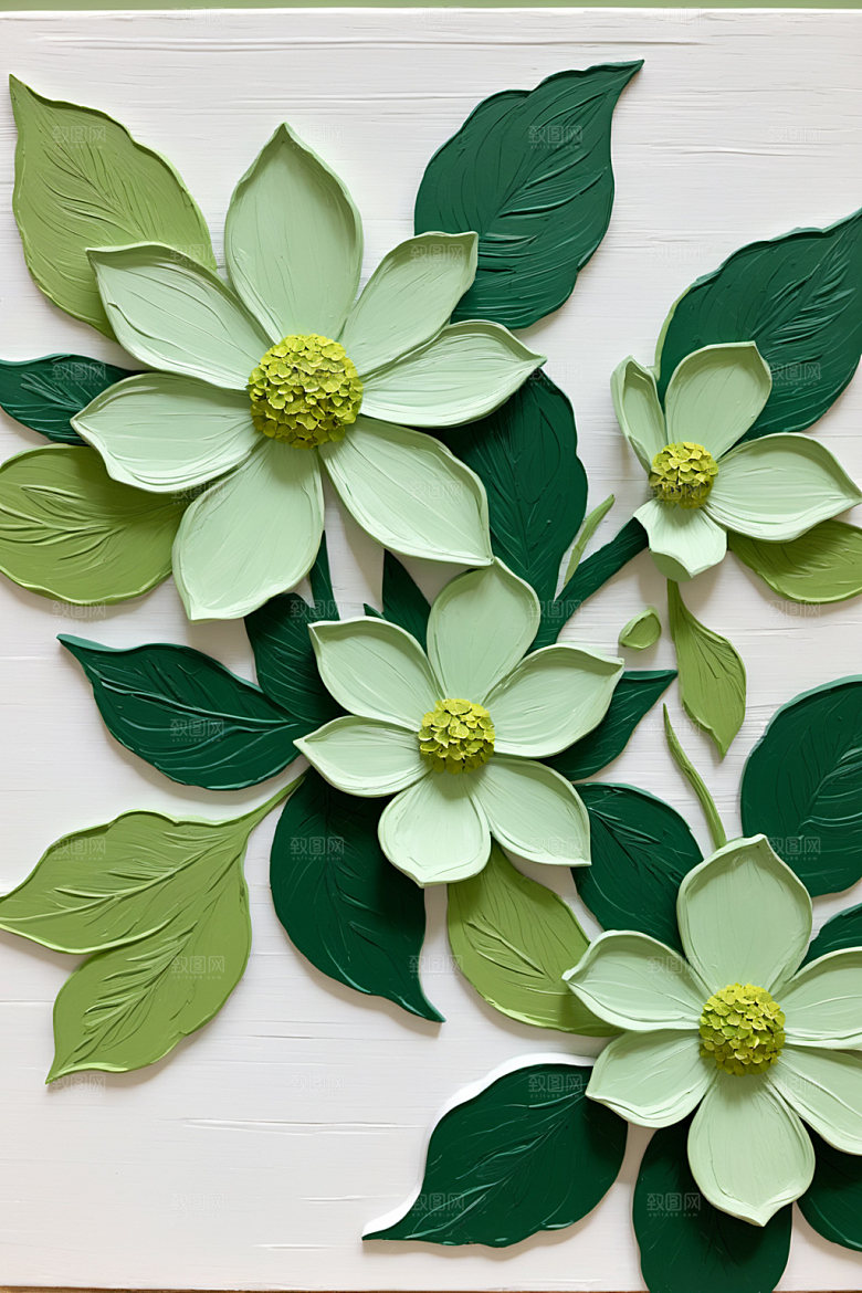 油画花卉彩色立体素材