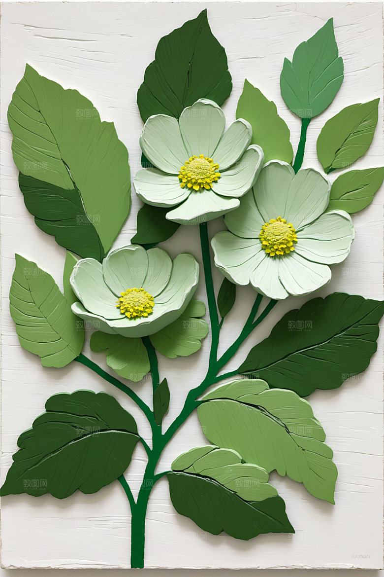 油画花卉高清颜料素材