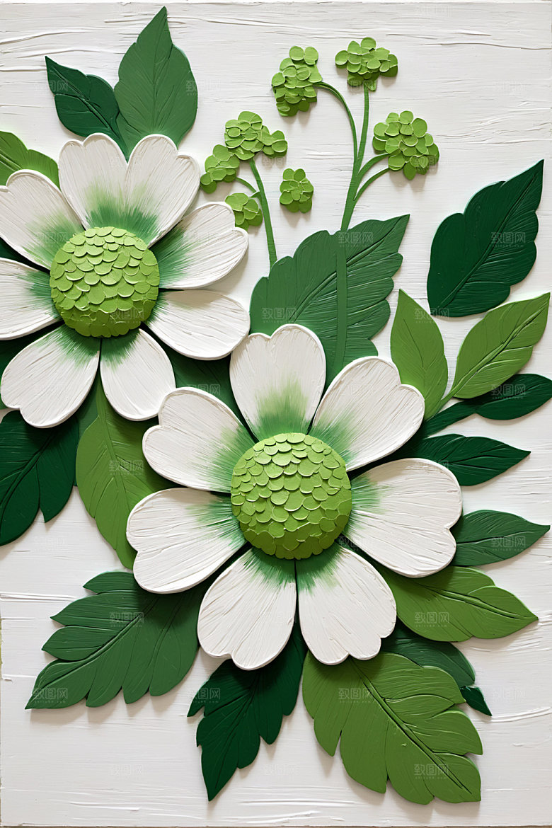 油画花卉浪漫清新素材