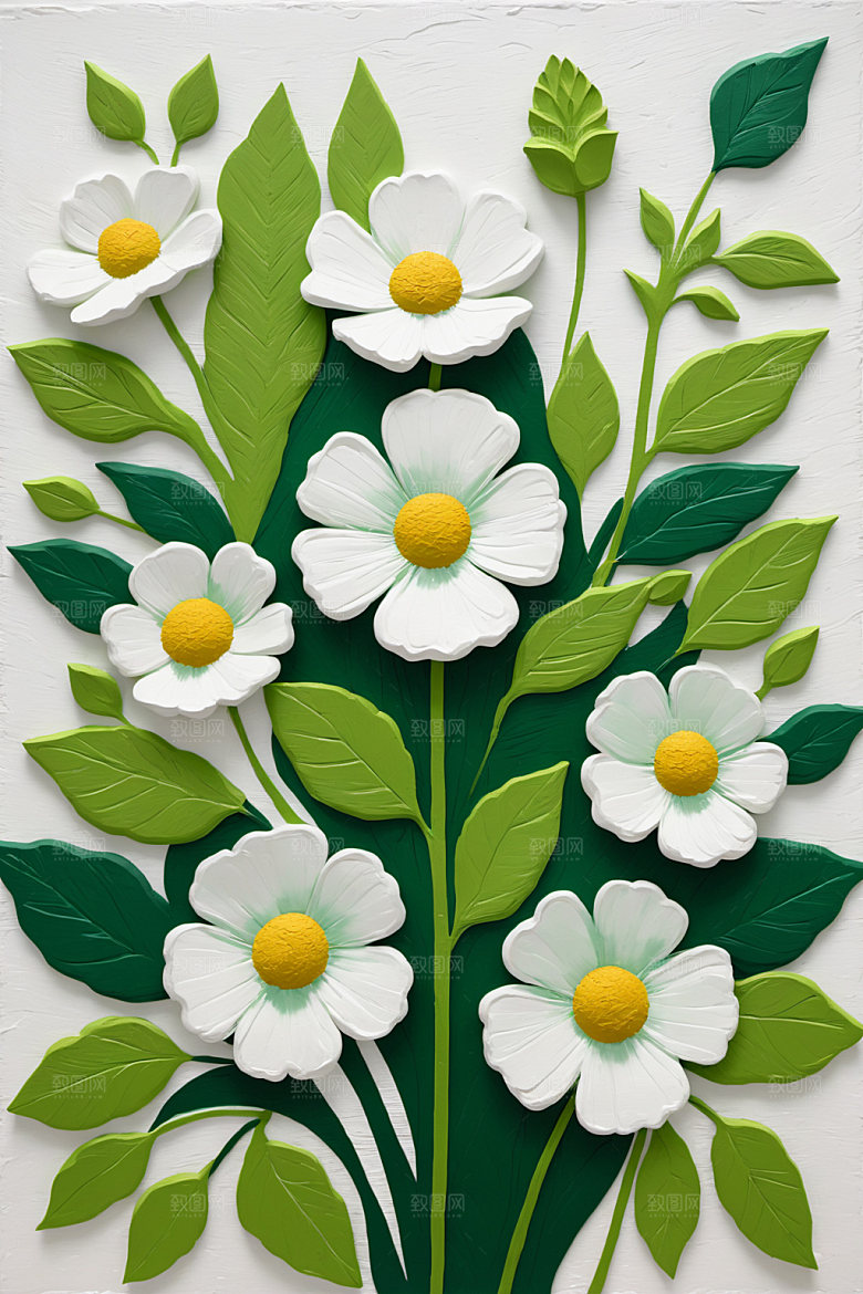 油画花卉清新手绘素材