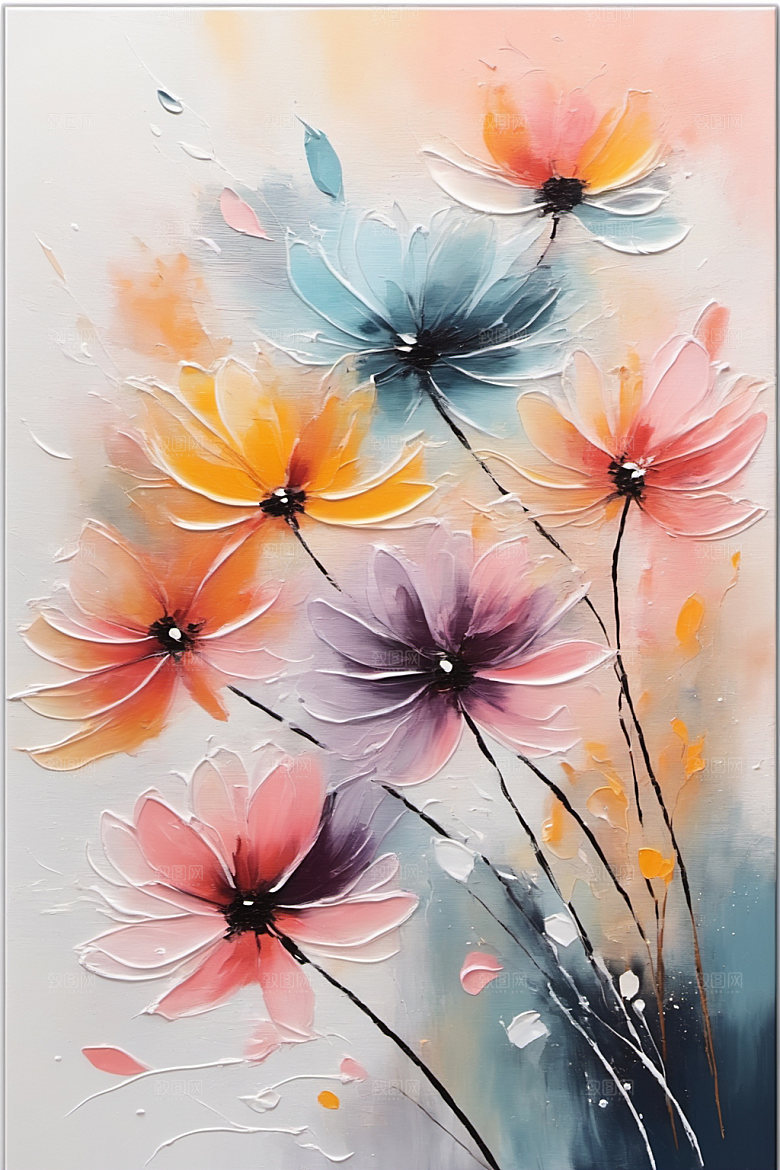 油画花卉唯美艺术素材