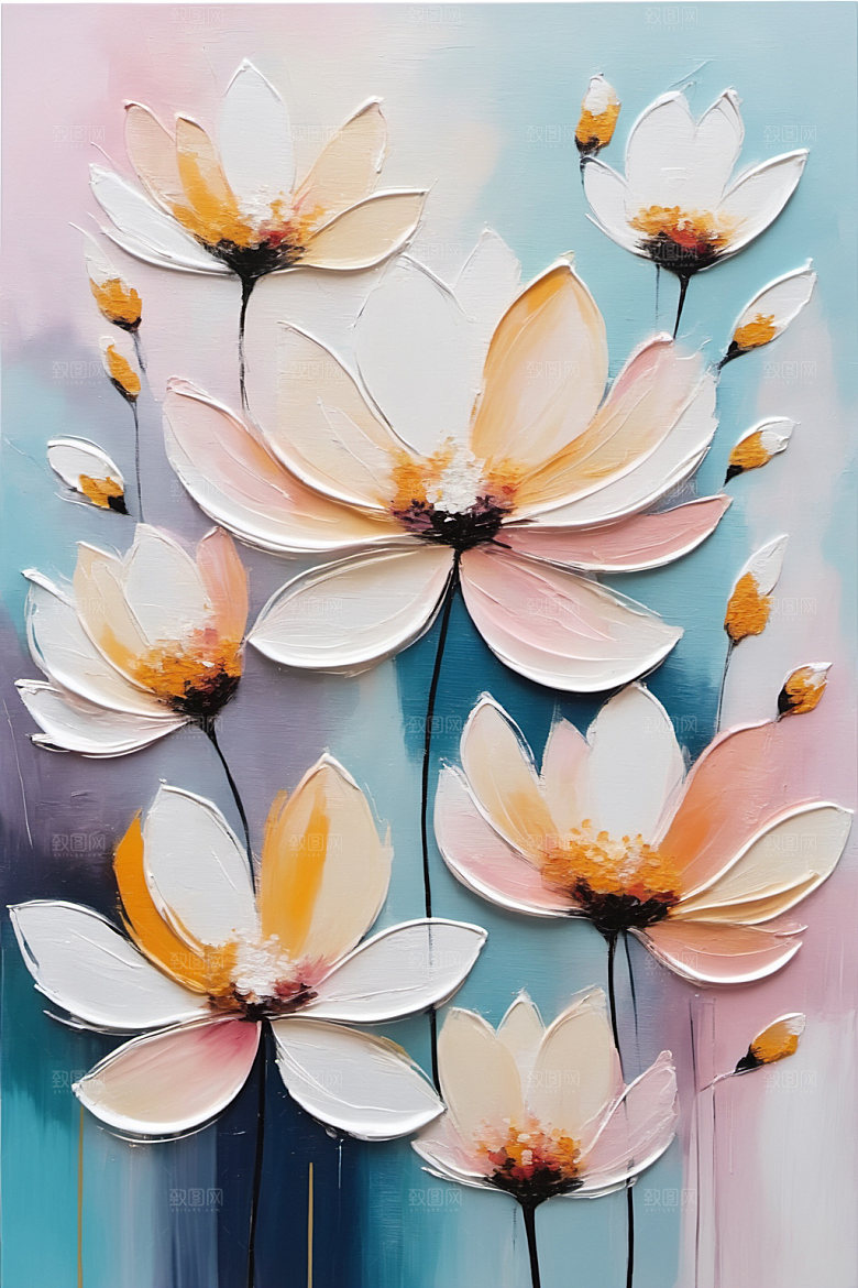油画花卉高清艺术素材