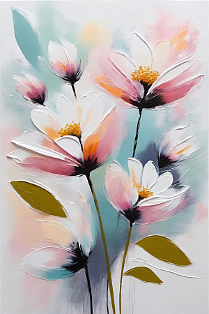 油画花卉艺术唯美素材