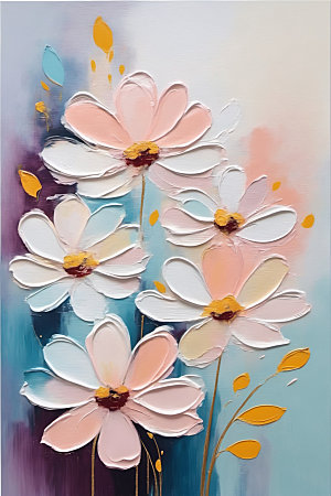 油画花卉高清唯美素材