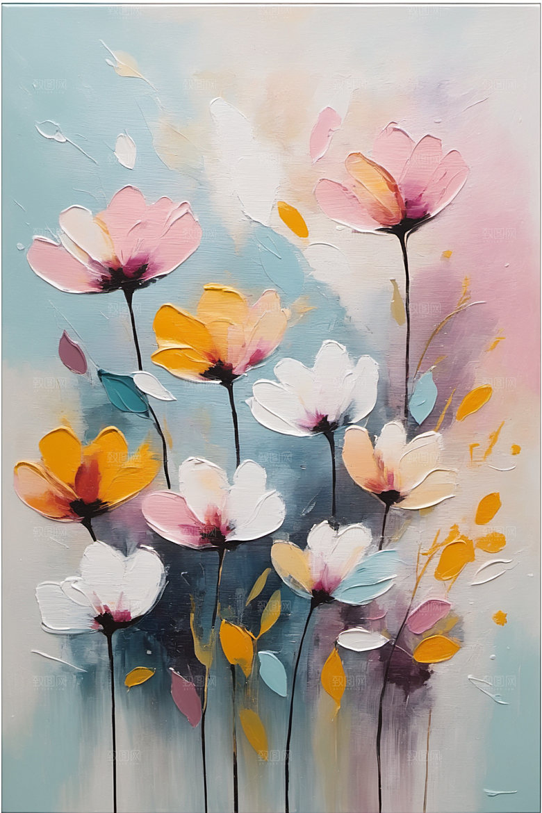 油画花卉高清唯美素材