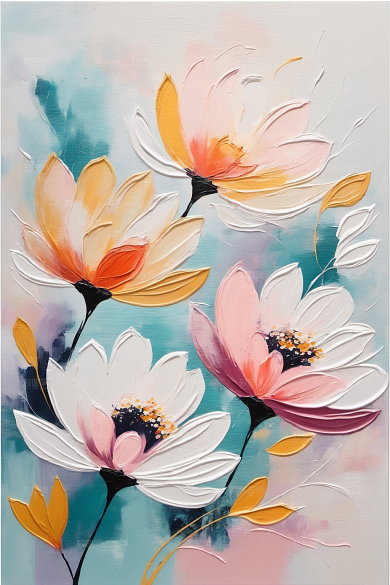 油画花卉手绘艺术素材
