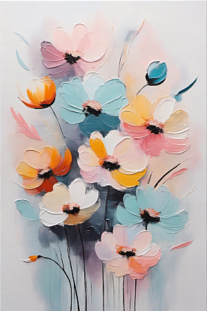 油画花卉唯美高清素材