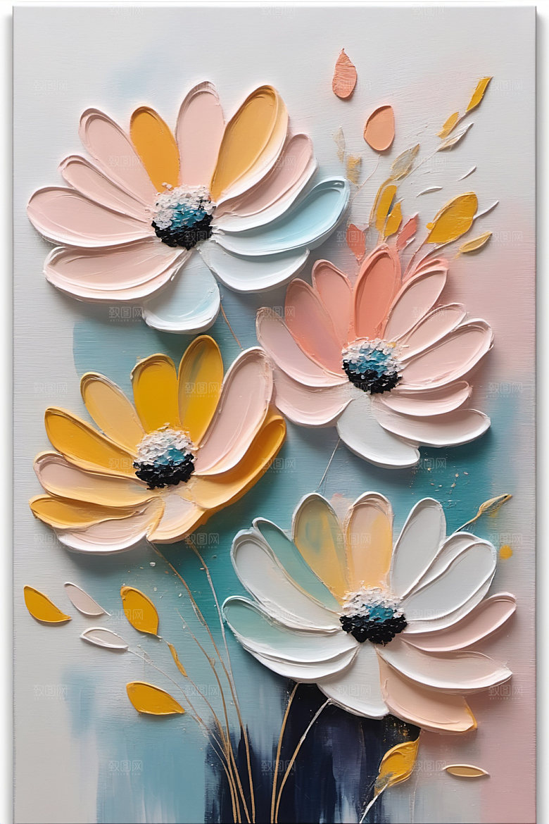 油画花卉唯美艺术素材
