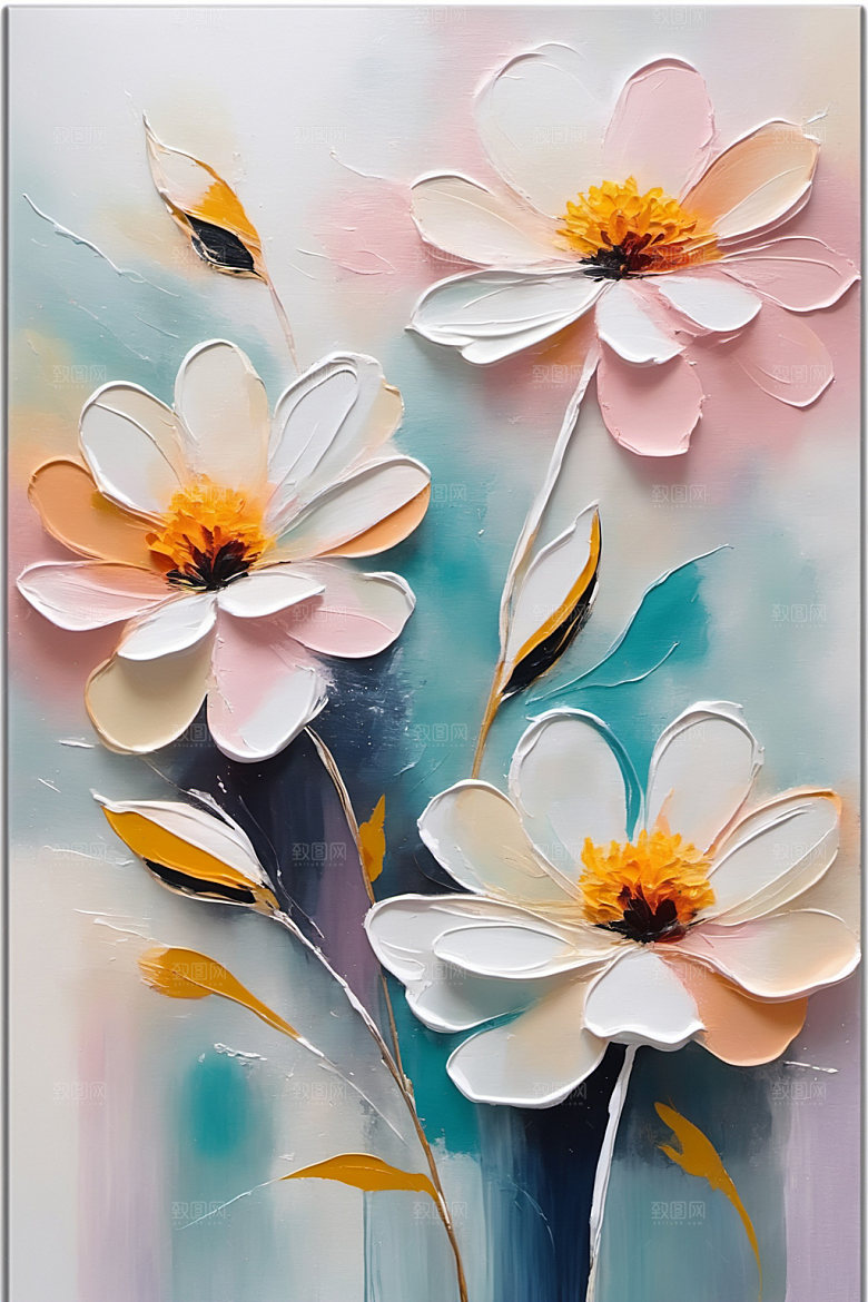 油画花卉浪漫唯美素材