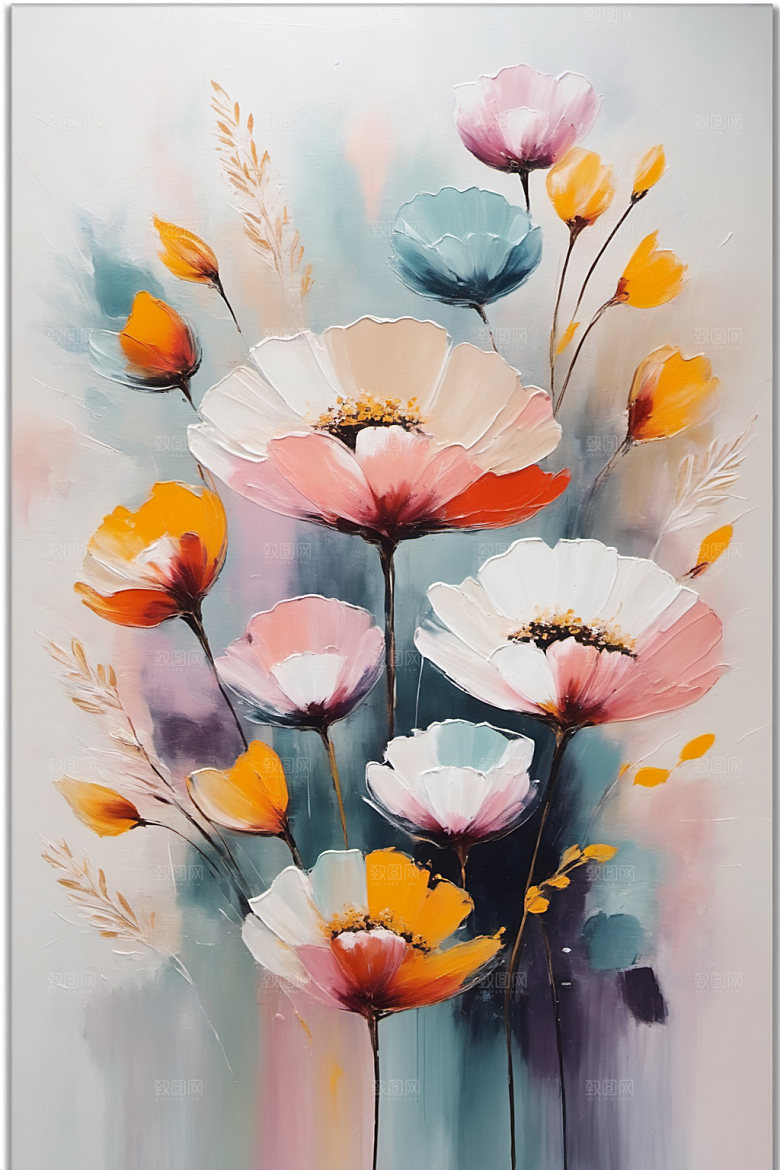 油画花卉高清浪漫素材