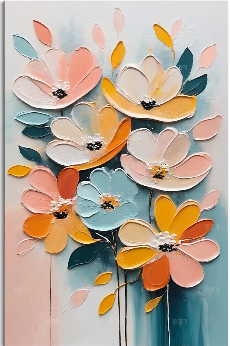 油画花卉艺术颜料素材