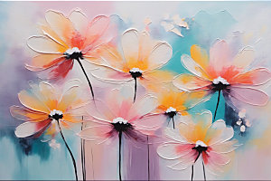油画花卉立体艺术素材