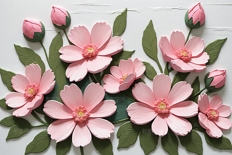 油画花卉手绘彩色素材