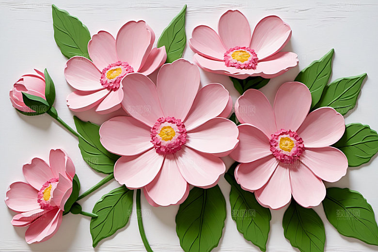 油画花卉清新立体素材