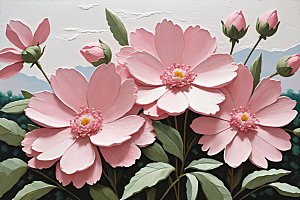 油画花卉彩色颜料素材