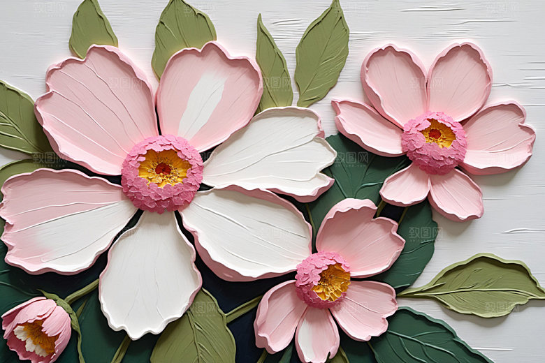油画花卉立体涂抹素材