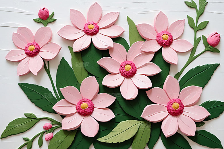 油画花卉彩色高清素材
