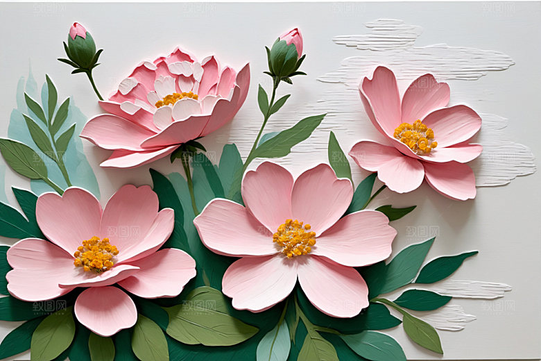 油画花卉涂抹手绘素材