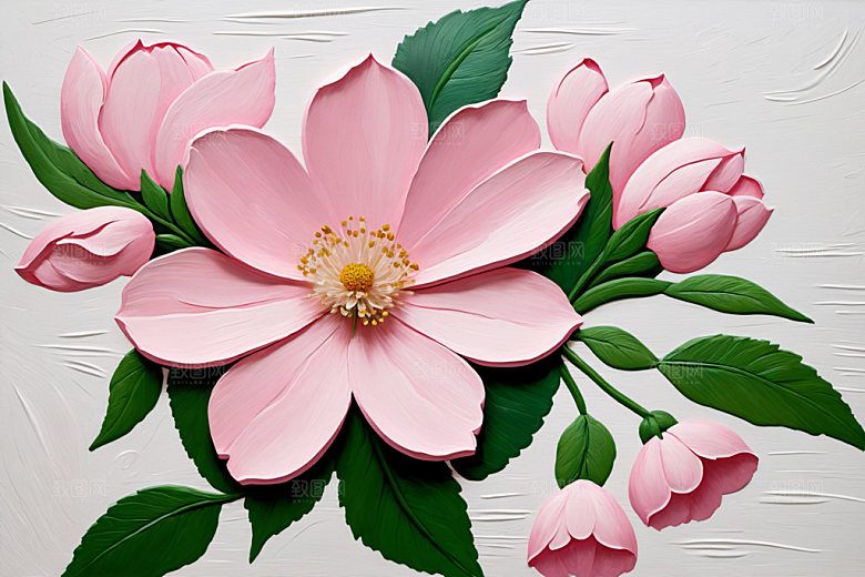 油画花卉涂抹手绘素材