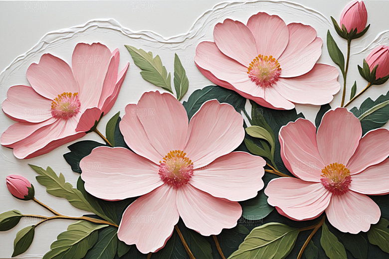 油画花卉立体涂抹素材