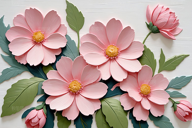 油画花卉清新浪漫素材