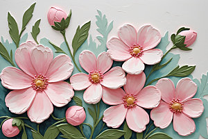 油画花卉唯美颜料素材