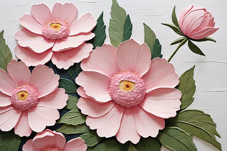 油画花卉艺术清新素材