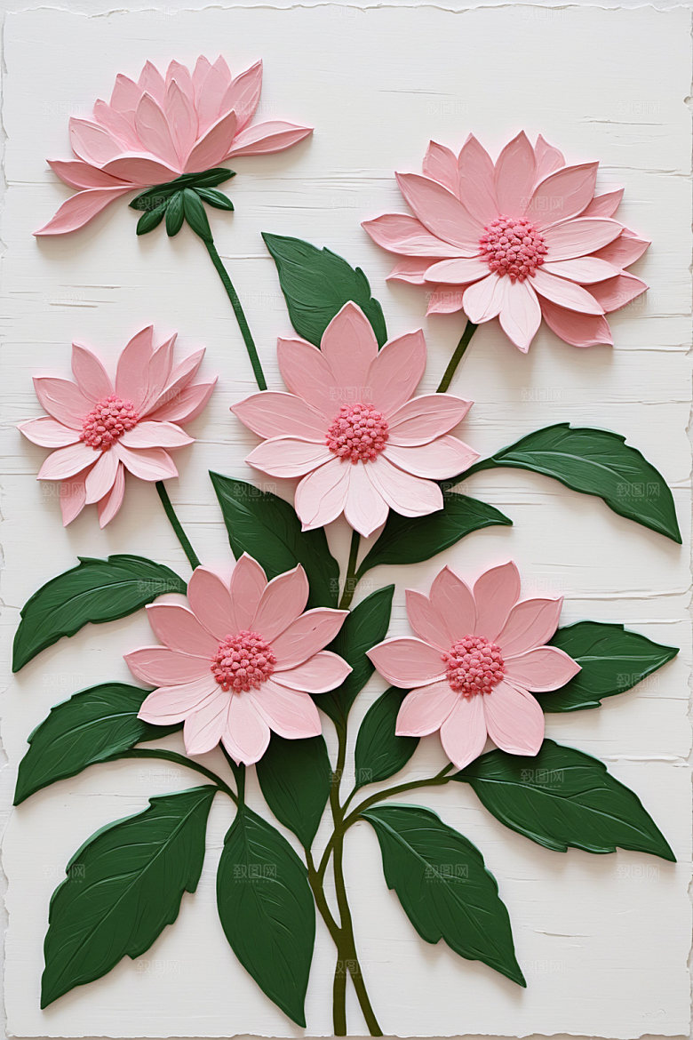 油画花卉唯美立体素材