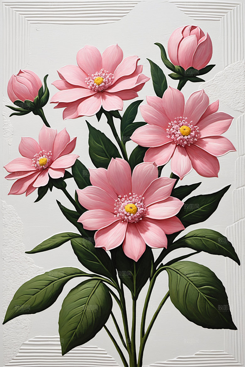 油画花卉高清彩色素材