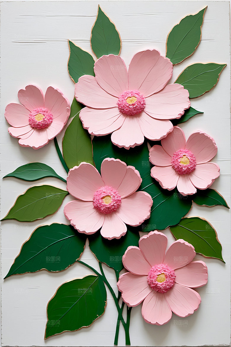 油画花卉彩色高清素材