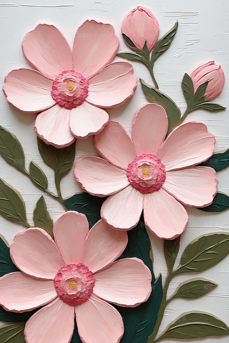 油画花卉涂抹手绘素材
