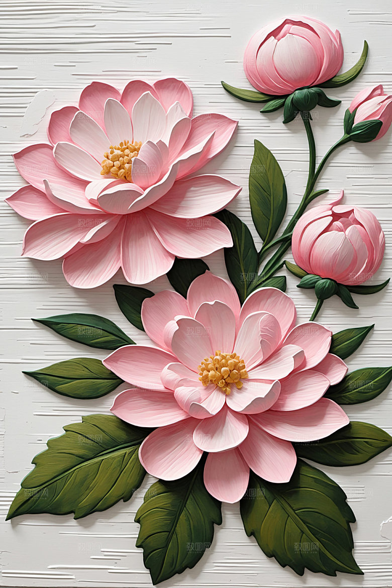 油画花卉浪漫唯美素材