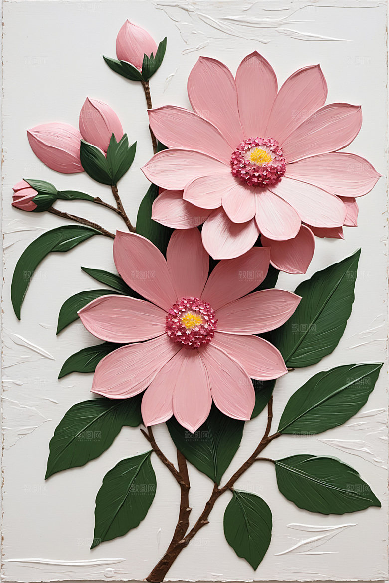 油画花卉颜料立体素材