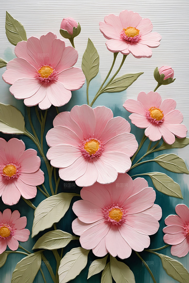 油画花卉唯美手绘素材