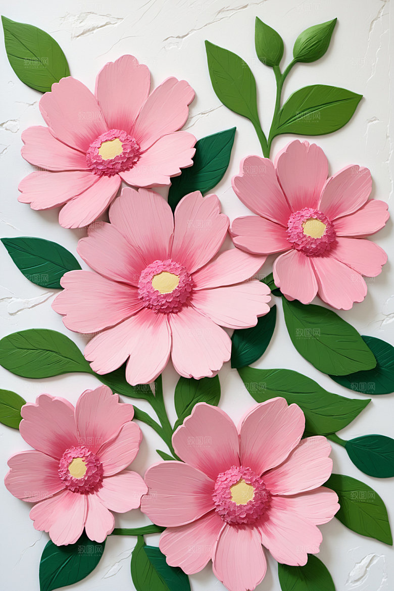 油画花卉涂抹清新素材