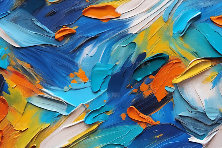 油画颜料立体绘画背景图