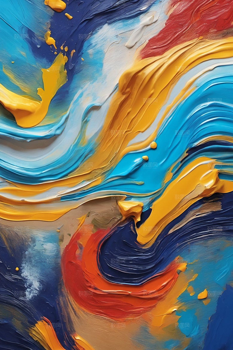 油画颜料涂鸦绘画背景图