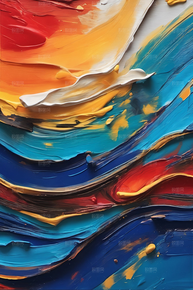 油画颜料立体绘画背景图